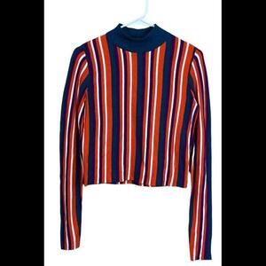 Women's‎ Striped Mock Turtleneck Pullover Sweater - Victor Glemaud x Target XXS